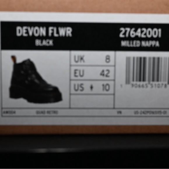 Dr. Martens Devon Flwr black milled Napa US 10 women’s boot - Picture 11 of 12